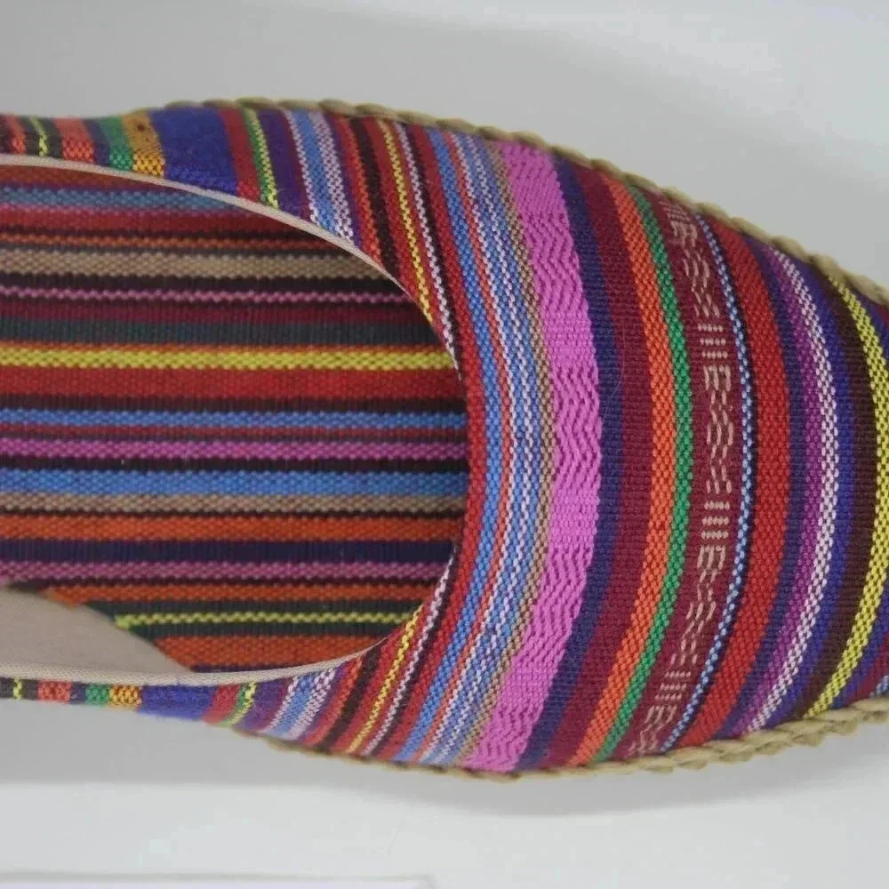 Beacon Women's Multicolor Mexican Aztec Slip-On Espadrilles Wedge Heels 7.5N